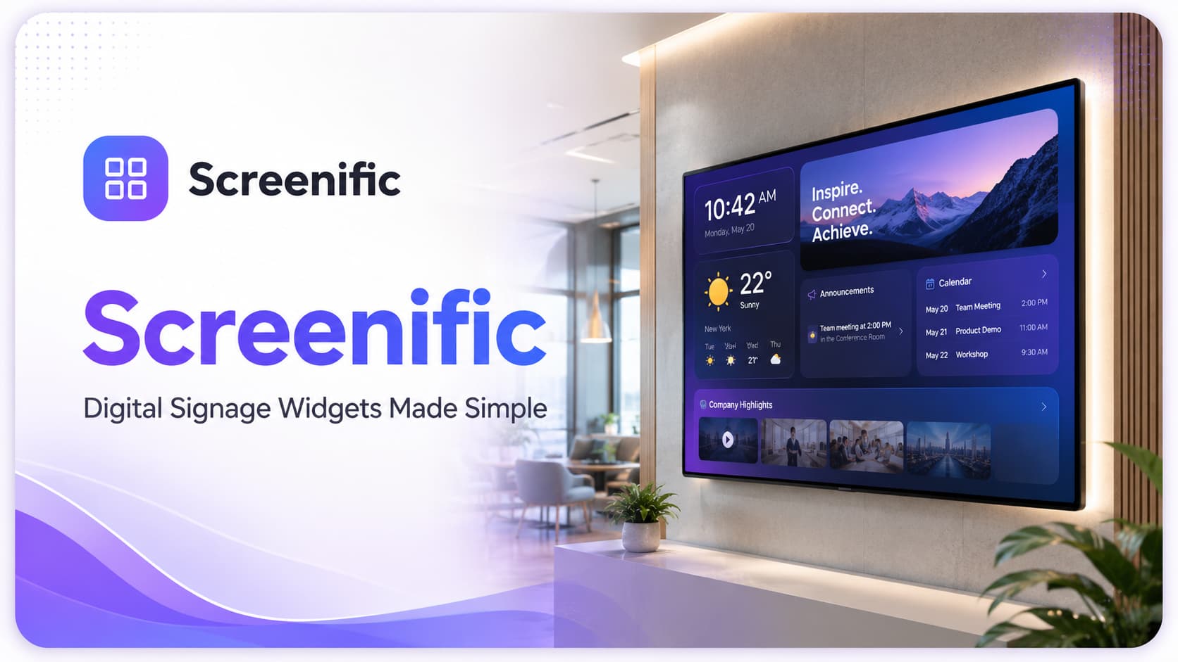Screenific — digital signage widgets made simple